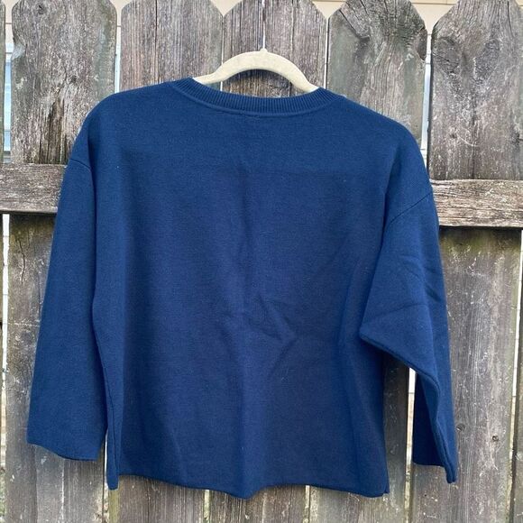 Moth Anthropologie Navy Gemstone Sweater | S - Picture 8 of 8